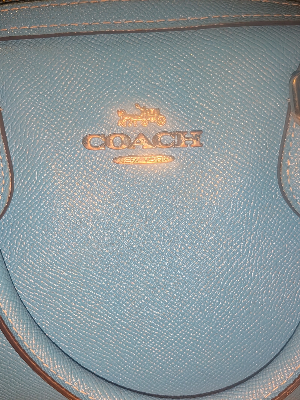 Coach Blue Leather Dome Satchel - Picture 4 of 10